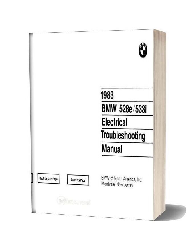 1983 Bmw 528e 533i Electrical Troubleshooting Manual