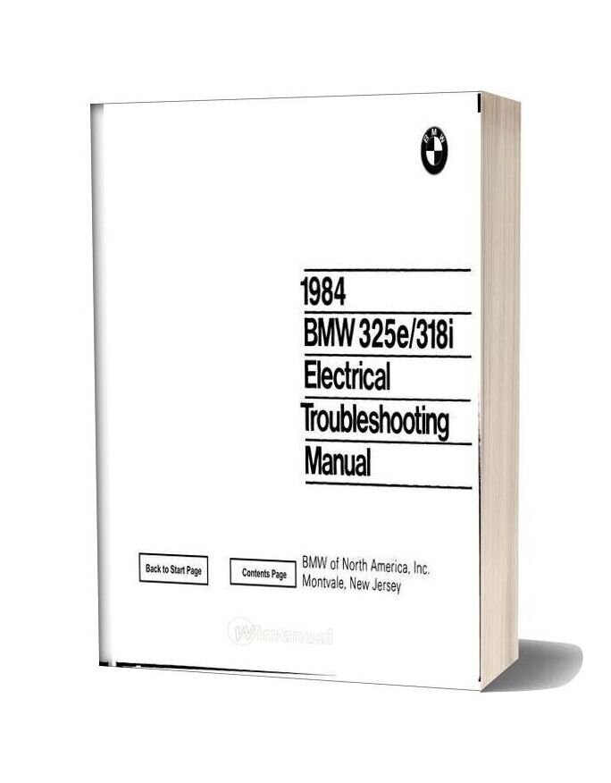 1984 Bmw 318i 325e Electrical Troubleshooting Manual