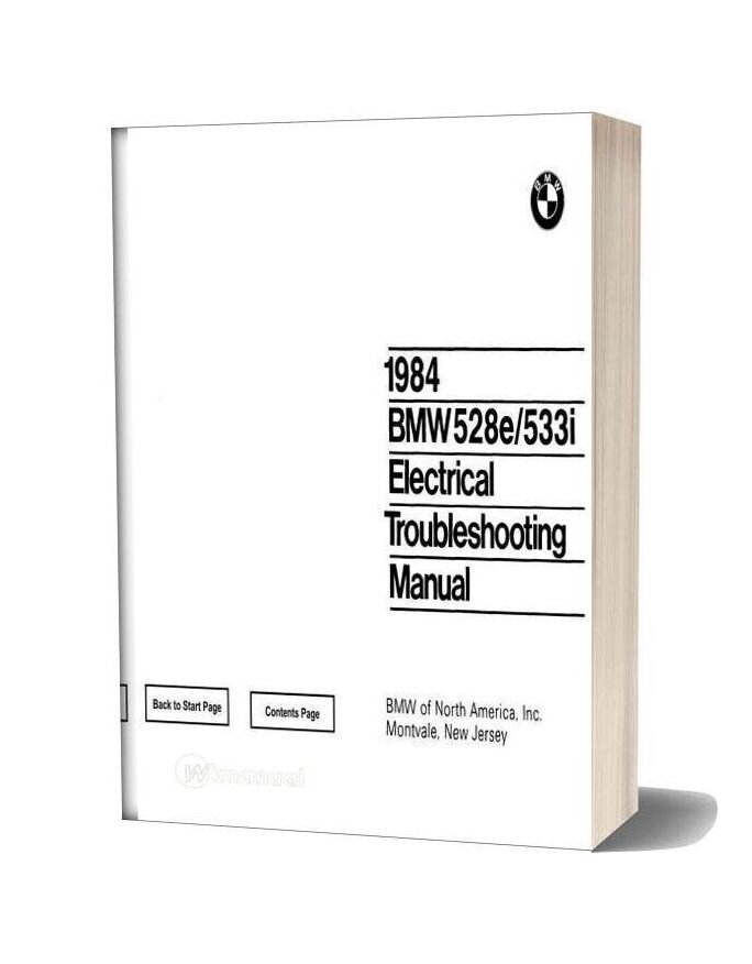 1984 Bmw 528e 533i Electrical Troubleshooting Manual