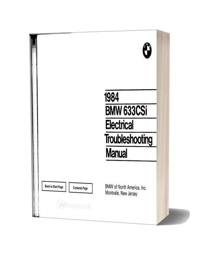 1984 Bmw 633csi Electrical Troubleshooting Manual