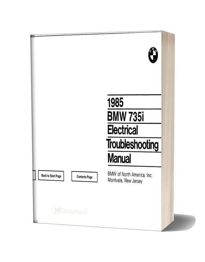 1985 Bmw 735i Electrical Troubleshooting Manual