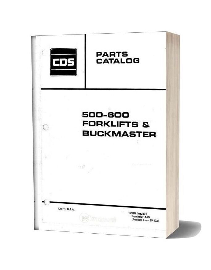 Allis Chalmers 500 600 Forklifts And Buckmaster Parts Catalog