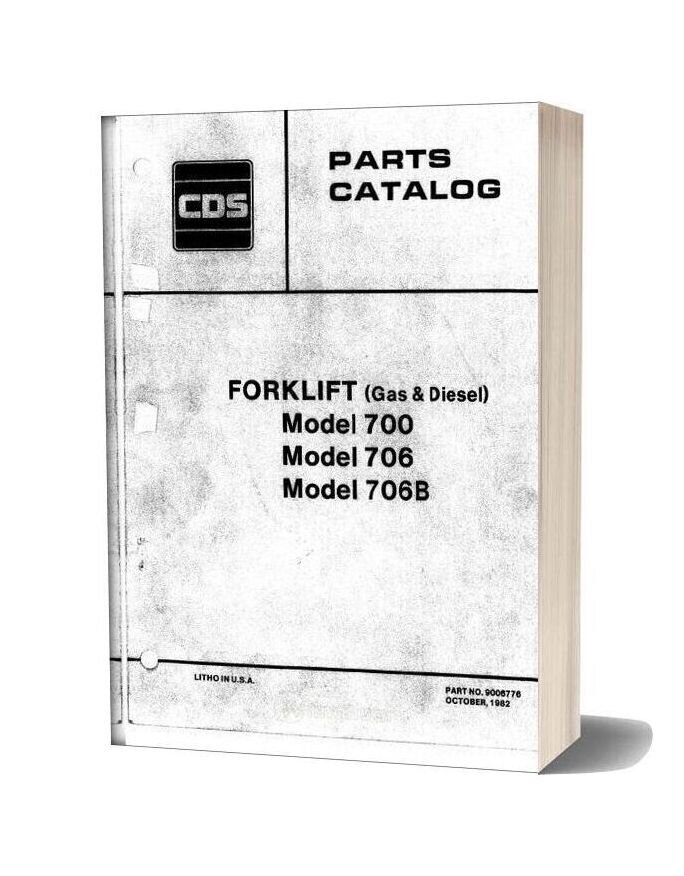 Allis Chalmers 700 706 706b Forklifts Parts Catalog