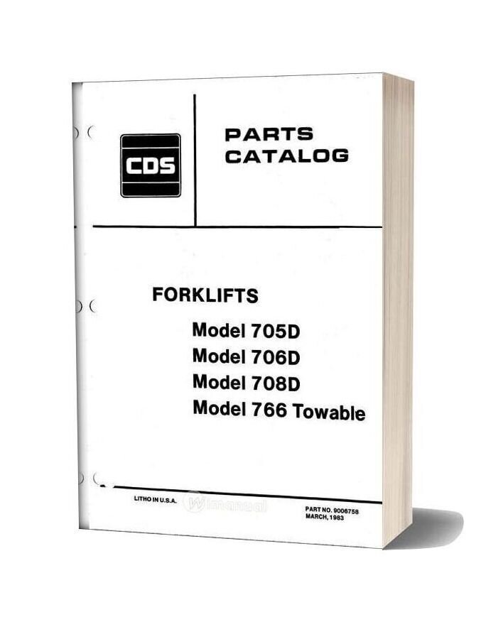 Allis Chalmers 705 706 708d Forklift Parts Catalog