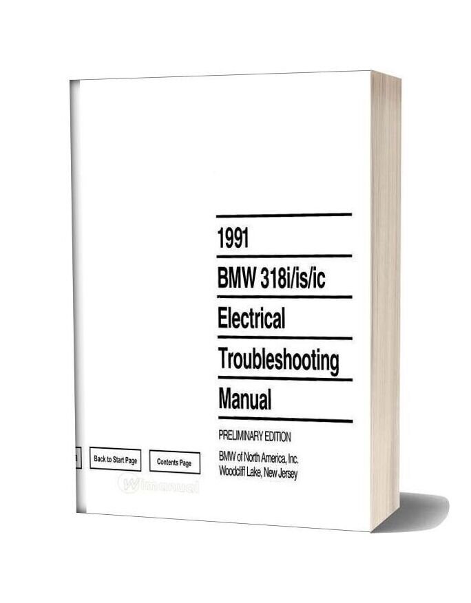 Bmw 318i 318is 318ic 1991electrical Troubleshooting Manual
