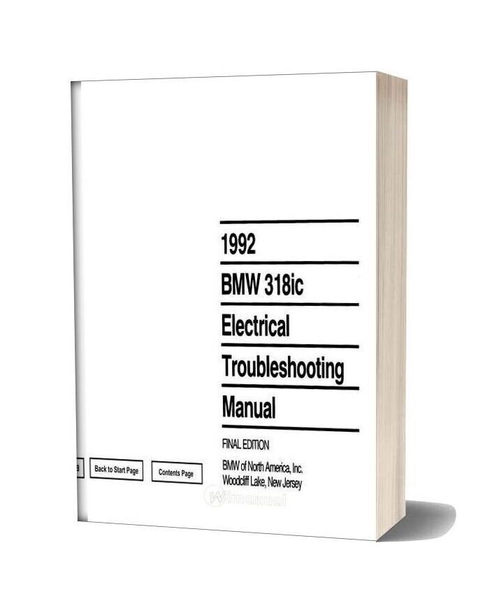 Bmw 318ic 1992 Electrical Troubleshooting Manual