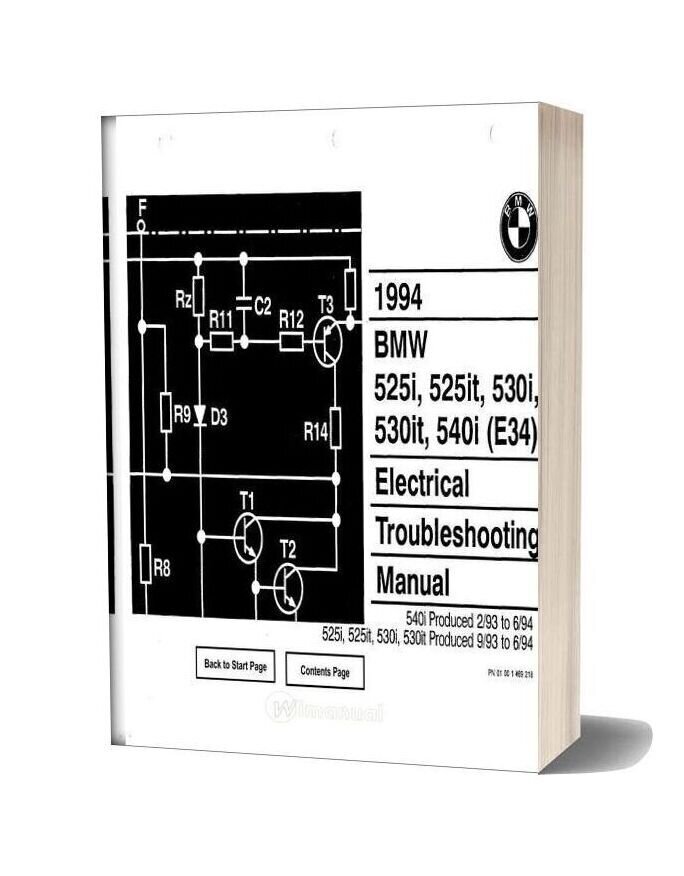 Bmw 525i 525it 530i 530it 540i 1994 Electrical Troubleshooting Manual