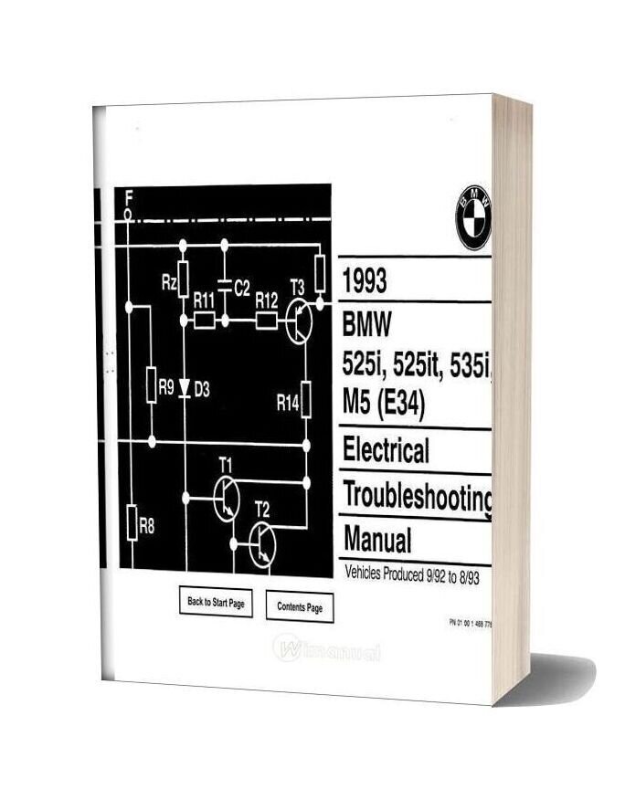 Bmw 525i 525it 535i M5 1993 Electrical Troubleshooting Manual