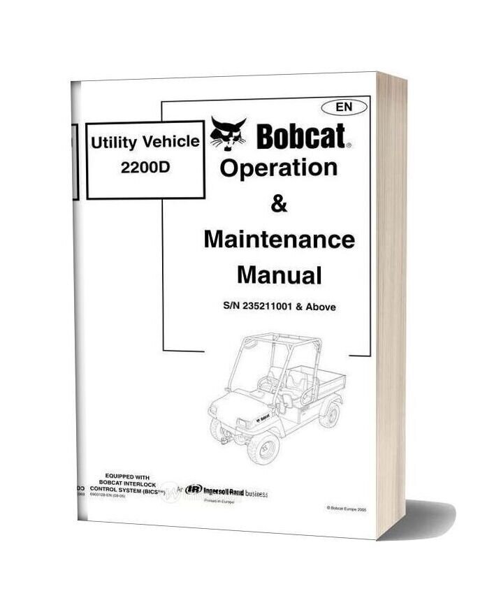 Bobcat 2200d Shop Manual