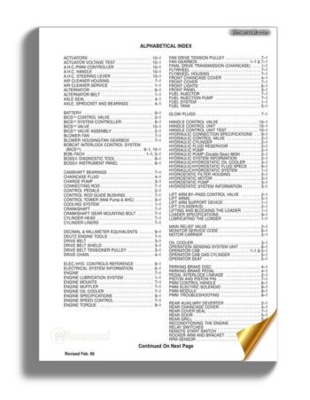Bobcat 863 Skid Steer Loader Service Repair Workshop Manual