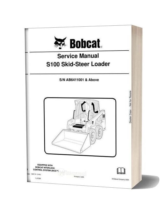 Bobcat S100 Skid Steer Loader Service Manual 6987131