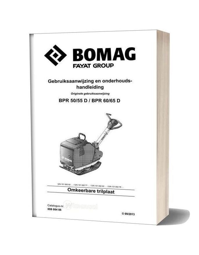 Bomag Bpr 50 55d 60 65d Maintenance Manual