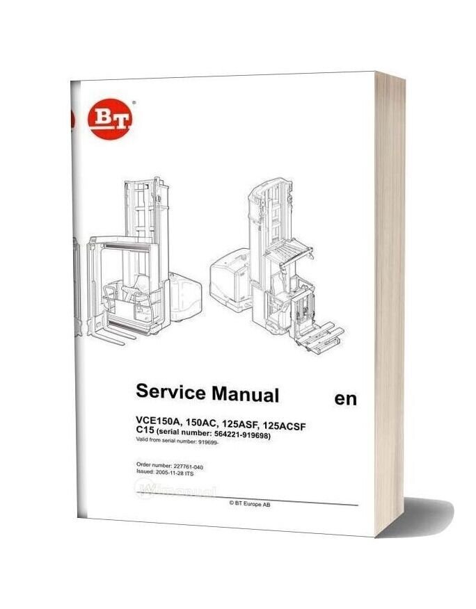 Bt Vce150a 150ac 125asf 125acsf C15 Service Manual