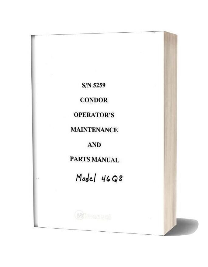 Calavar Condor 446q8 Operators Maintenance And Part Manual