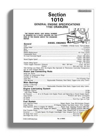 Case 1150 Crawler Dozer Service Manual