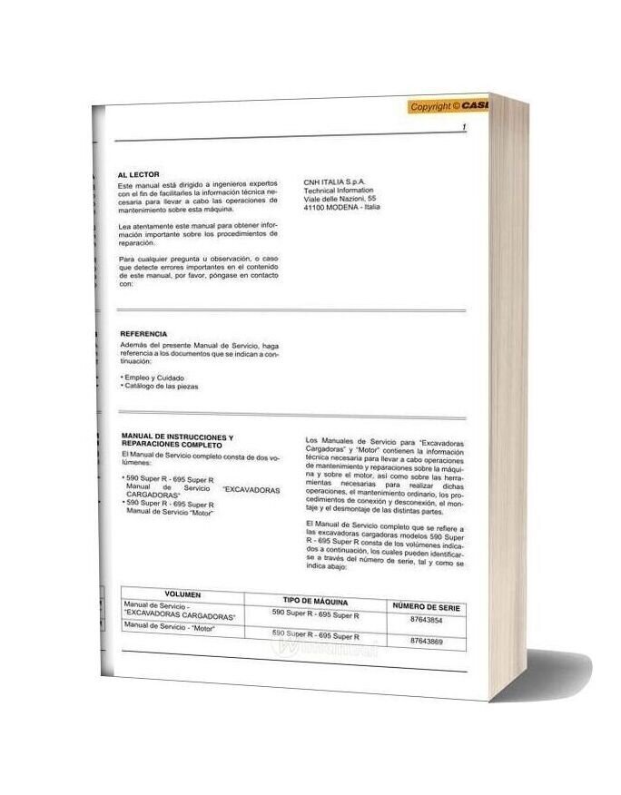 Case Backhoe Loader 590 695 Super R Tier 3 Service Manual