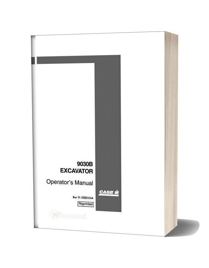Case Crawler Excavator 9030b Operators Manual