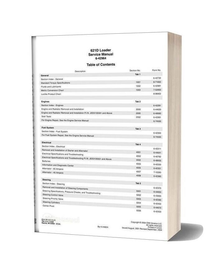 Case Loader 621d Service Manual