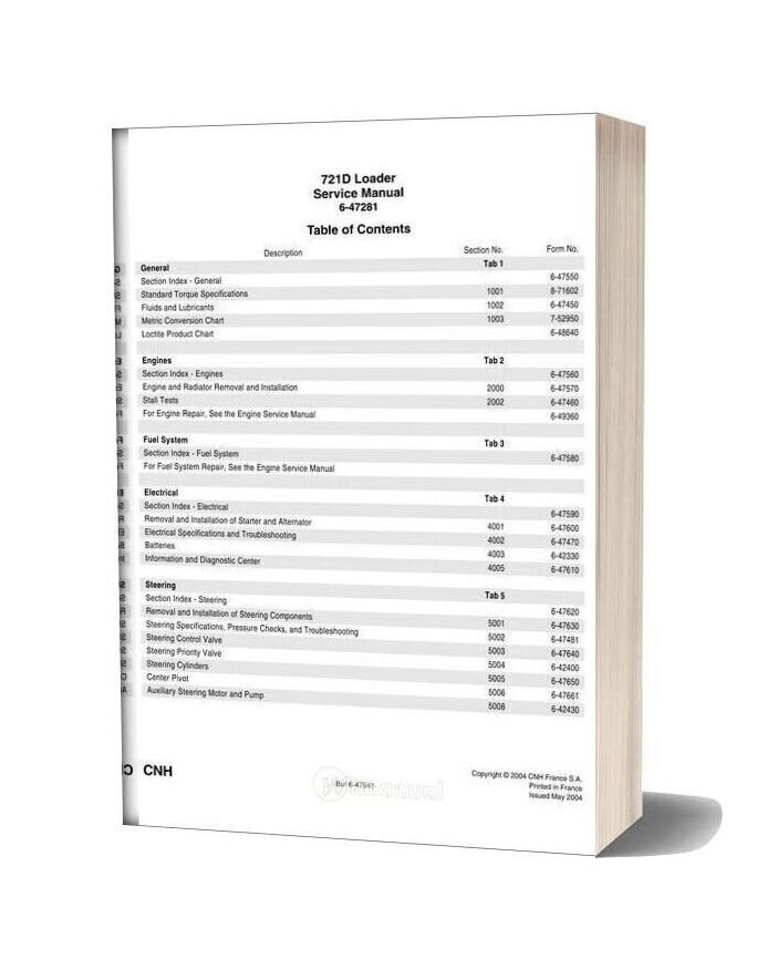Case Loader 721d Repair Manual