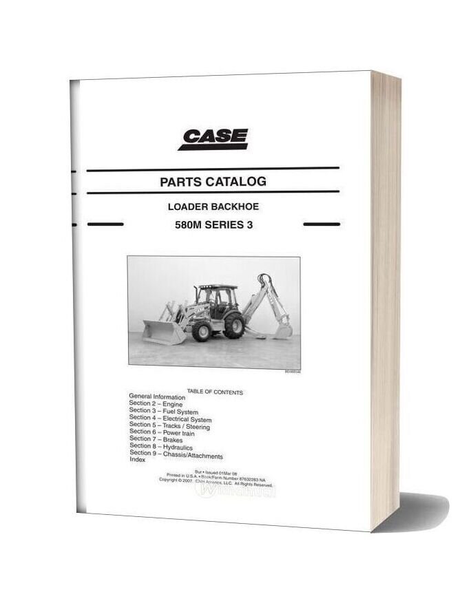 Case Loader Backhoe 580m Series 3 Parts Catalog