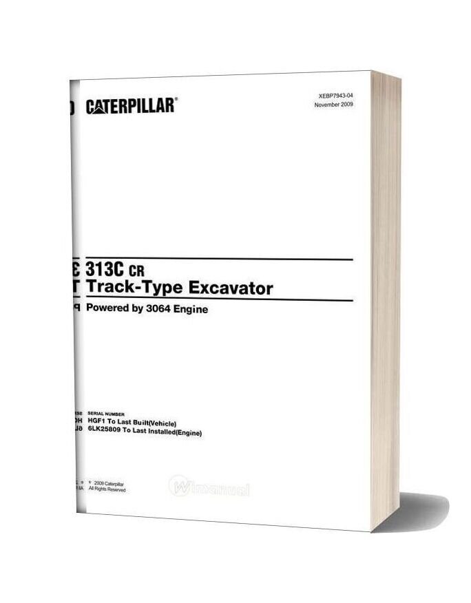 Caterpillar 313c Cr Track Type Excavator Parts Manual Japonesa 2009