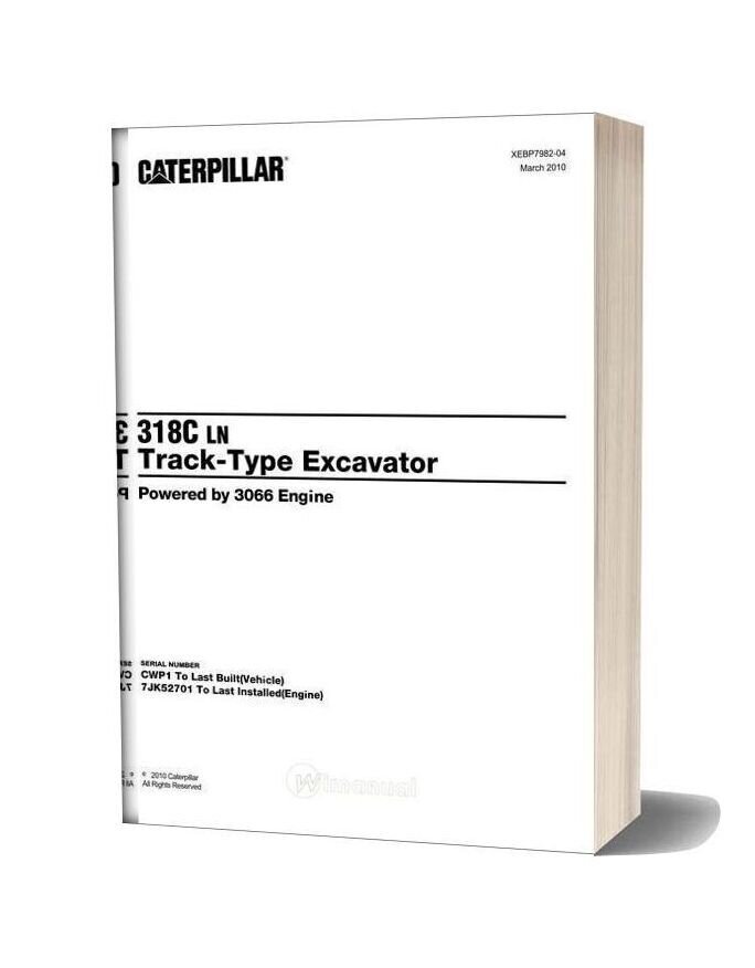 Caterpillar 318c Ln Track Type Excavator Parts Manual Japonesa 2010