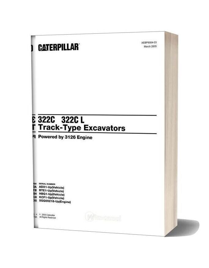Caterpillar 322c 322c L Track Type Excavator Parts Manual Japonesa 2005