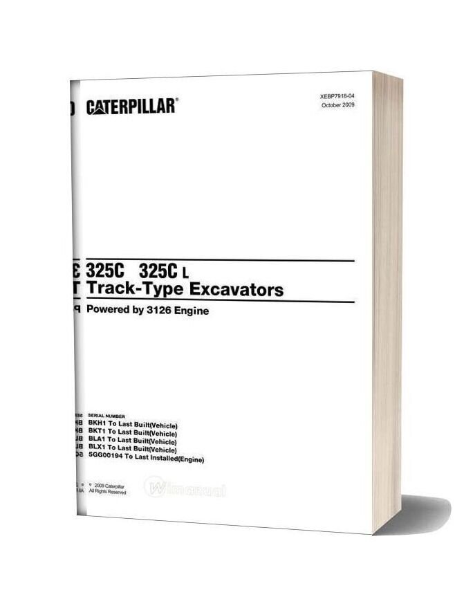 Caterpillar 325c 325c L Track Type Excavator Parts Manual Japonesa 2009