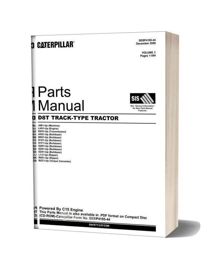Caterpillar D8t Parts Manual