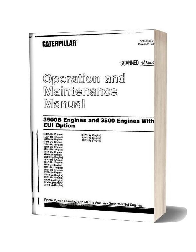 Caterpillar Operation And Maintenance Manual 3500b Engines S