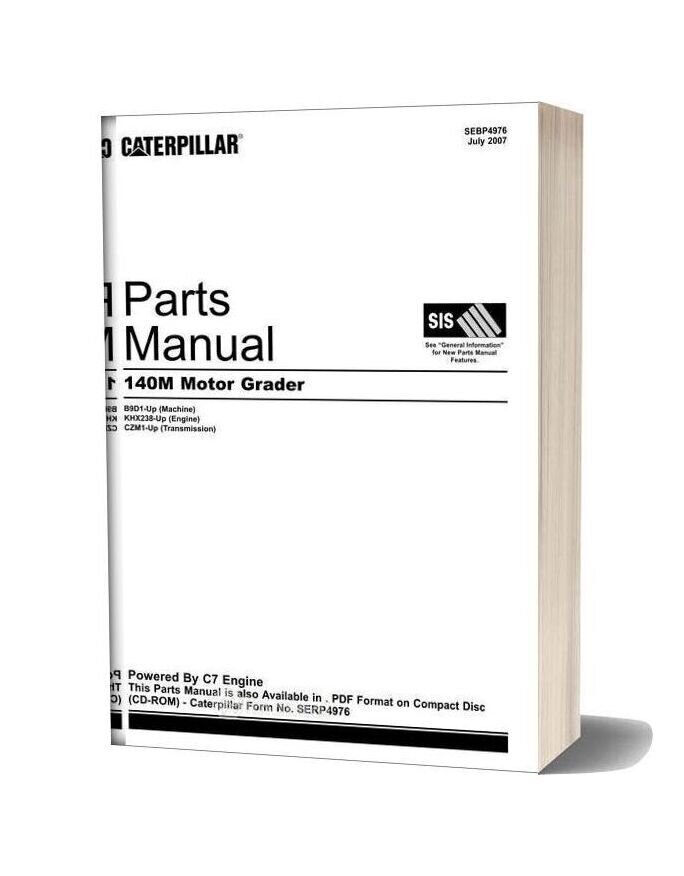 Caterpillar Parts Manual 140m Motor Grader