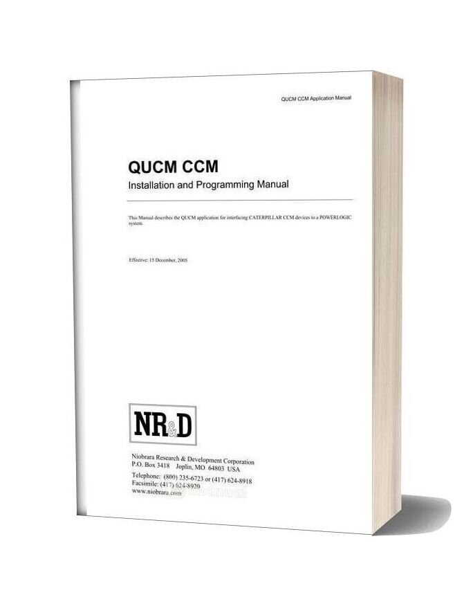 Caterpillar Qucm Ccm Installation And Programming Manual