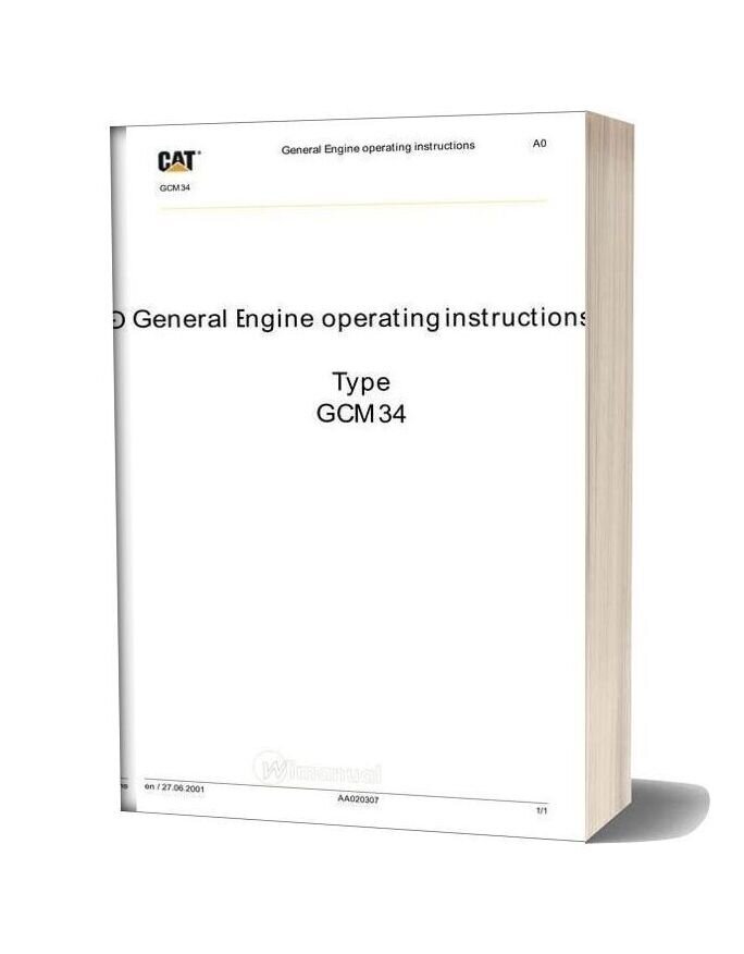 Caterpillar Type Gcm34 General Engine Operating Instructions