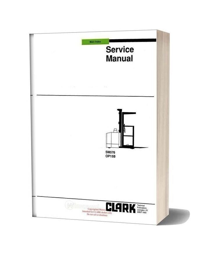 Clark Sm 576 Service Manual