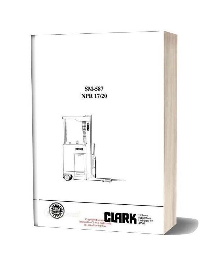Clark Sm 587 Service Manual