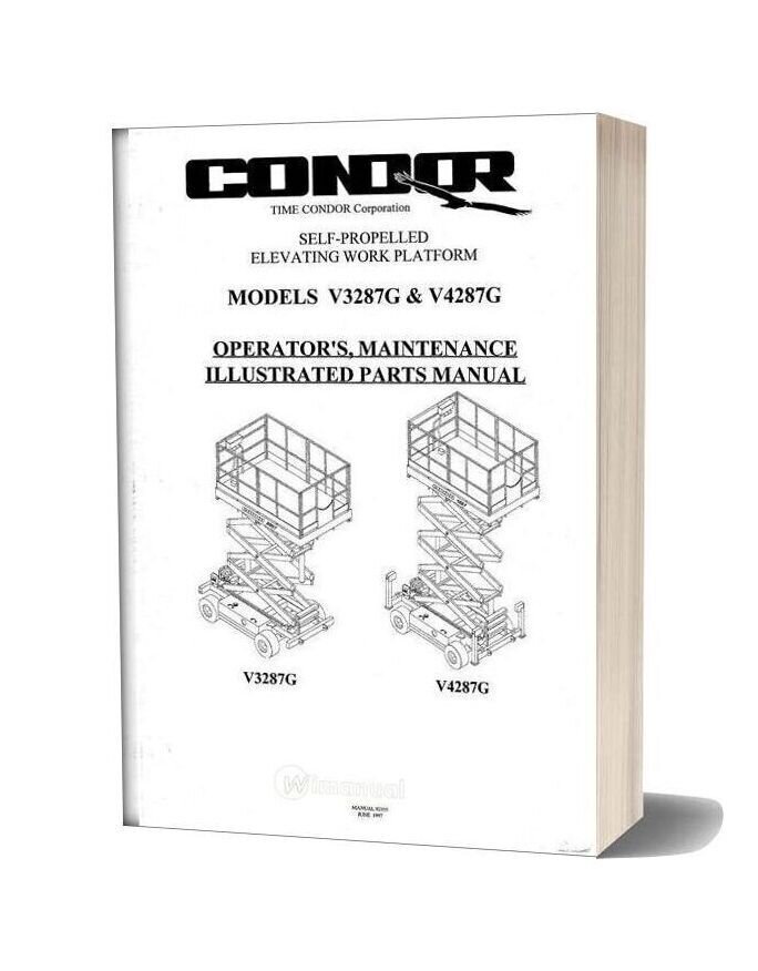Condor Scissors Lift V3287g V4287g 92355 Parts Book