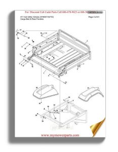 Cub Cadet Parts Manual For Model 411 4x2 Utility Vehicle 37an411g710
