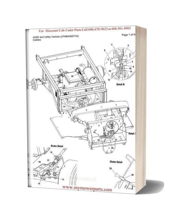 Cub Cadet Parts Manual For Model 435d 4x2 Utility Vehicle 37ab435d710