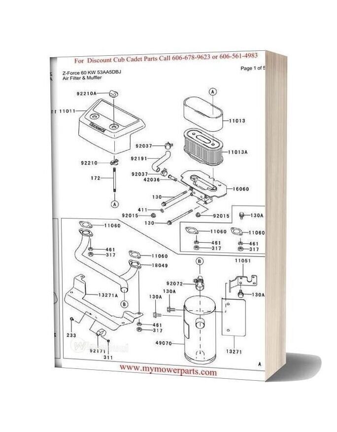 Cub Cadet Parts Manual For Model Z Force 60 Kw 53aa5dbj