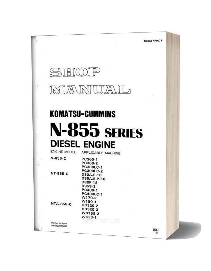 Cummins N855 Engine Shop Manual