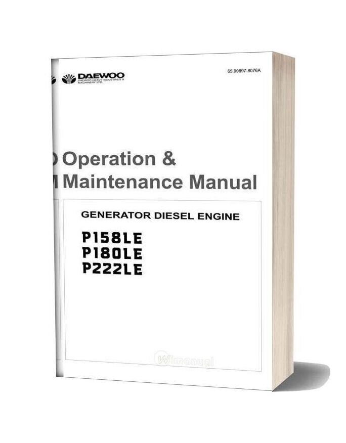 Daewoo Engine P180le Operation Maintenance Manual