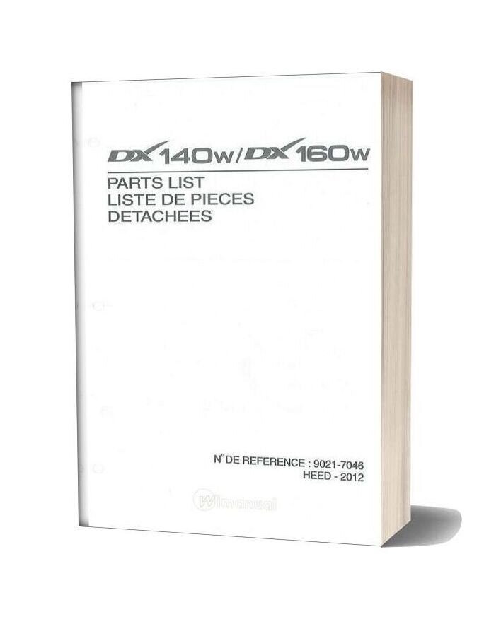 Daewoo Excavator Dx140w Parts Manual