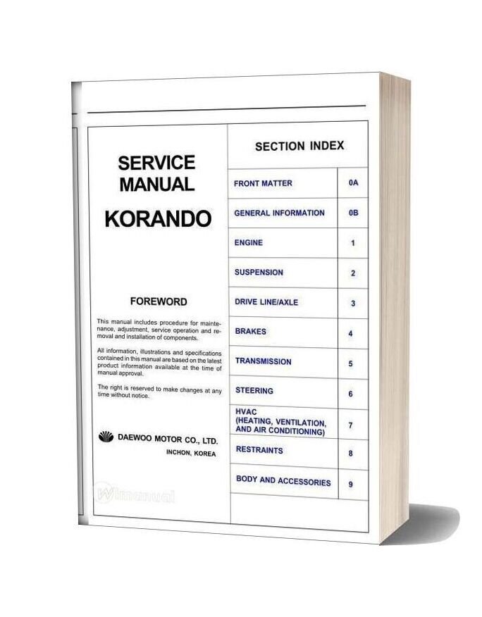 Daewoo Korando Service Manual
