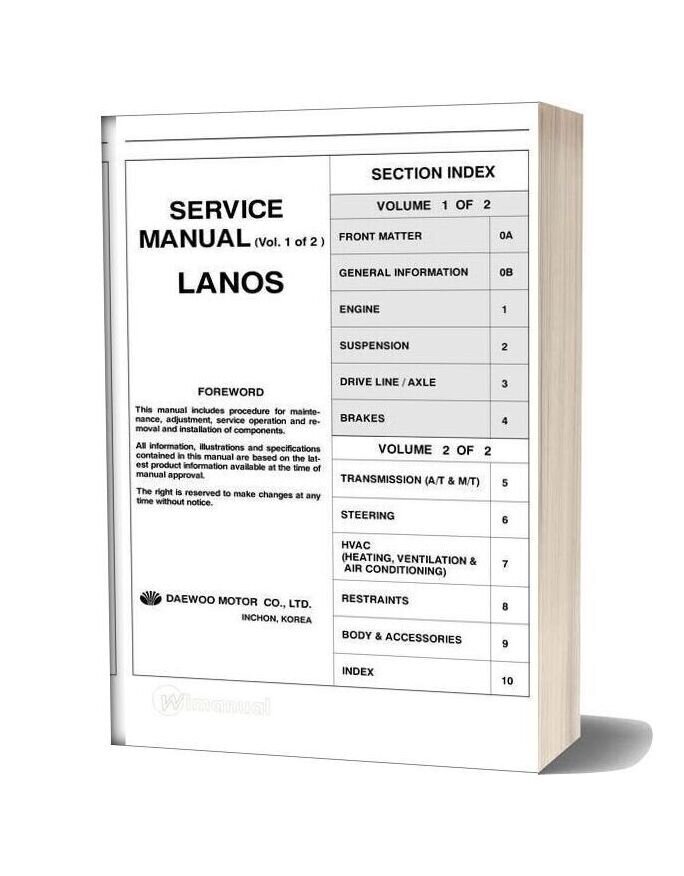 Daewoo Lanos Service Manual Full Eng