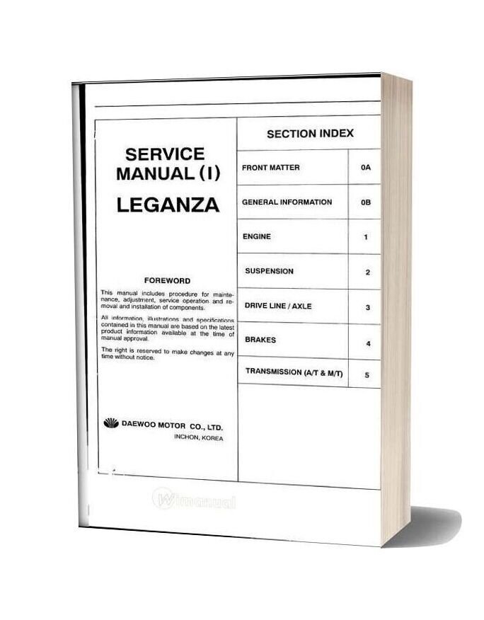 Daewoo Leganza Service Repair Manual