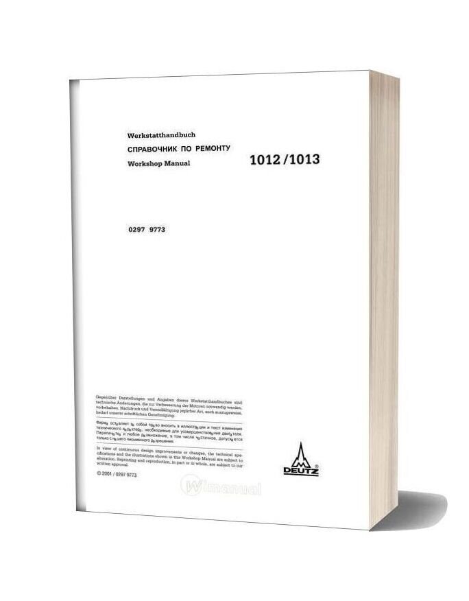 Deutz 1012 1013 Workshop Manual