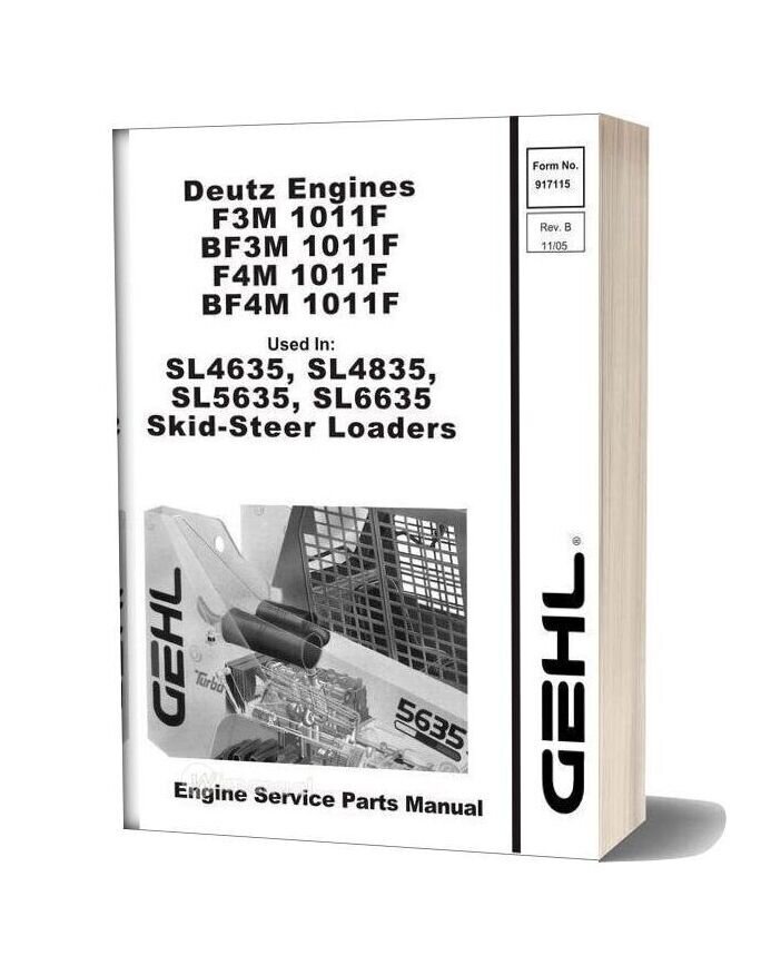 Deutz Engine Sl4635 Sl4835 Sl5635 Sl6635 Skid Loader Parts Manual