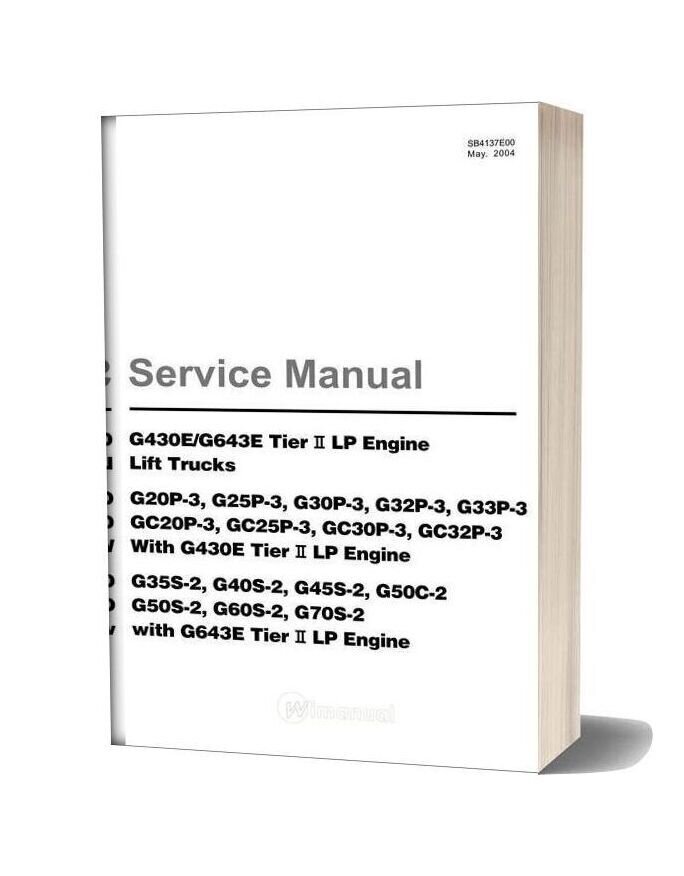 Doosan Forklift G35 50 Tier 2 Service Manual