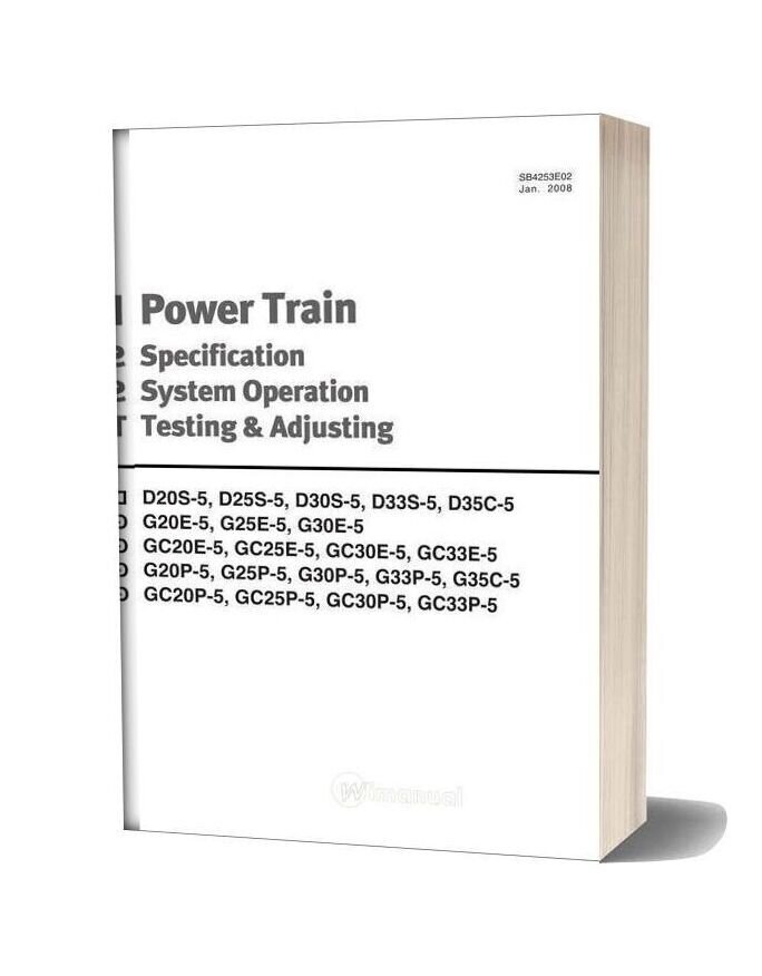 Doosan Forklift Power Train Specification System Operation Testing Adjusting