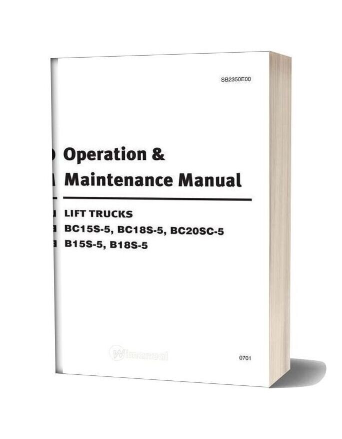 Doosan Lift Truck Bc15s 5 Bc18s 5 Bc20sc 5 B15s 5 B18s 5 Maintenance Manual